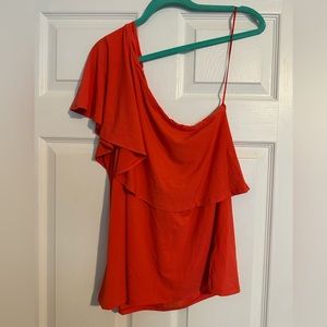 NWT MICHAEL Michael Kors Women’s Basic Coral Reef One Shoulder Ruffle Blouse XL